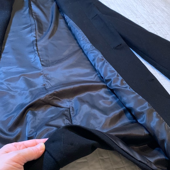 Hart Schaffner Marx Male Pilot Wool Blend Trenchcoat Overcoat, Black, Size 42L - Picture 13 of 16